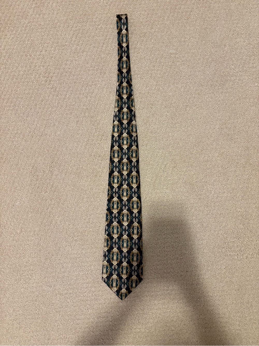 Valentino Pietro Pure Silk Geometric Abstract Tie Made in Italy